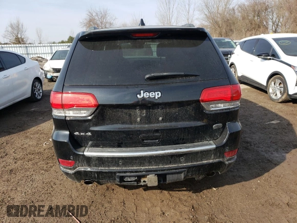 2018 Jeep Grand Cherokee Overland with VIN 1C4RJFCG8JC262591, listed as a Copart auction lot 47814985 with 135,542 mi miles and Salvage Title. Bid and sale history available at carsss.com. Image 6.