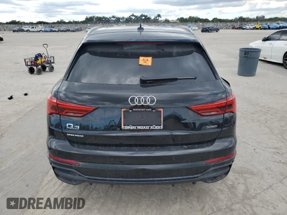 2021 Audi Q3 S line Premium Plus with VIN WA1EECF3XM1026707, listed as a Copart auction lot 46916875 with 0 mi miles and Salvage Title. Bid and sale history available at carsss.com. Image 6.