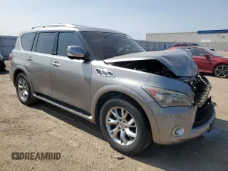 2012 Infiniti QX56 7-passenger with VIN JN8AZ2NE9C9016258, listed as a Copart auction lot 71570824 with 142,859 mi miles and Salvage Title. Bid and sale history available at carsss.com. Image 4.