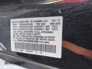 2011 Honda Odyssey EX с VIN 5FNRL5H4XBB087896, выставлен на аукционе IAAI как лот 40507257 с пробегом 187 619 миль миль и . История ставок и продаж доступна на DreamBid. Изображение 9.