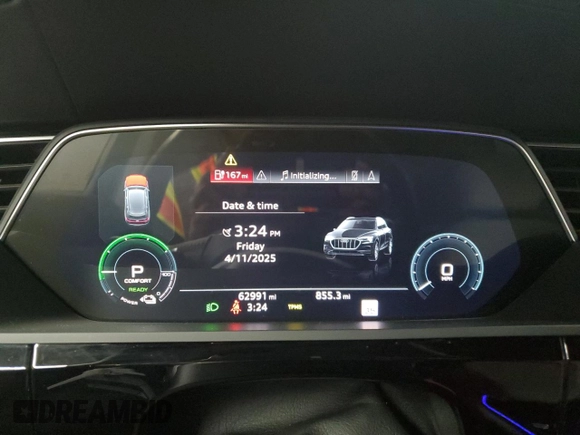 2019 Audi e-tron Prestige with VIN WA1VABGE2KB010143, listed as a Copart auction lot 52039045 with 62,991 mi miles and Salvage Title. Bid and sale history available at DreamBid. Image 9.