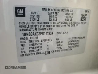 2015 Chevrolet Tahoe LS with VIN 1GNSCAKC2FR141953, listed as a Copart auction lot 65382145 with 271,798 mi miles and Clean title. Bid and sale history available at DreamBid. Image 13.