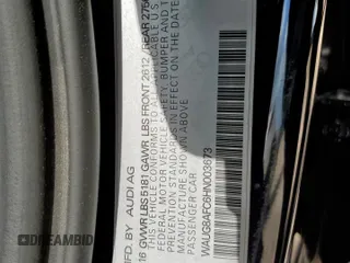 2017 Audi A6 Premium Plus with VIN WAUG8AFC6HN003673, listed as a Copart auction lot 65113635 with 114,714 mi miles and Salvage title. Bid and sale history available at DreamBid. Image 12.