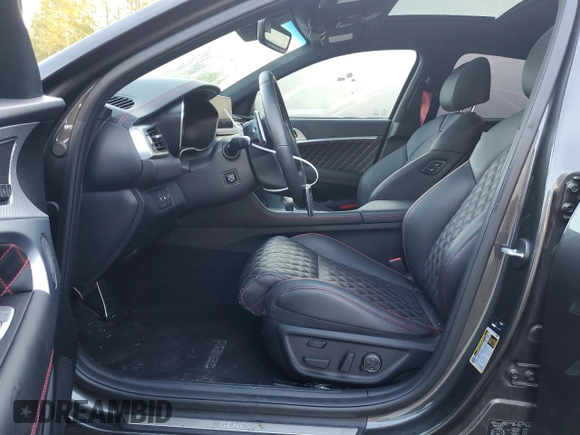 2023 Genesis G70 3.3T with VIN KMTG54TE0PU128774, listed as a Copart auction lot 72209364 with 14,186 mi miles and Salvage Title. Bid and sale history available at carsss.com. Image 7.