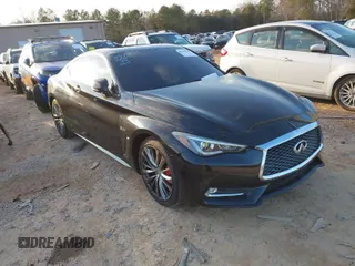 2017 Infiniti Q60 Red Sport 400 with VIN JN1FV7EL1HM700317, listed as a IAAI auction lot 41149036 with 76,654 mi miles and . Bid and sale history available at carsss.com. Image 1.