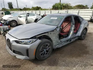 2023 BMW i4 eDrive40 with VIN WBY73AW0XPFP66343, listed as a Copart auction lot 82095563 with 13,724 mi miles. Bid and sale history available at carsss.com. Image 1.