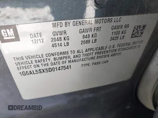2013 Cadillac ATS Premium with VIN 1G6AL5SX5D0147541, listed as a IAAI auction lot 41258147 with 119,305 mi miles. Bid and sale history available at carsss.com. Image 9.