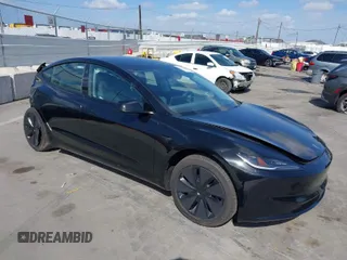 2024 Tesla Model 3 with VIN 5YJ3E1EA0RF873378, listed as a IAAI auction lot 41712908 with 4,653 mi miles. Bid and sale history available at carsss.com. Image 1.