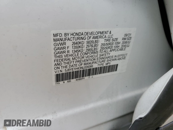 2022 Acura MDX w/Technology Package with VIN 5J8YE1H43NL026066, listed as a Copart auction lot 44400765 with 31,392 mi miles and Salvage Title. Bid and sale history available at carsss.com. Image 14.