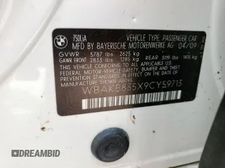 2009 BMW 7 Series 750Li с VIN WBAKB835X9CY59713, выставлен на аукционе Copart как лот 57151385 с пробегом 106 415 миль миль и Чистый • Clean title. История ставок и продаж доступна на DreamBid. Изображение 13.