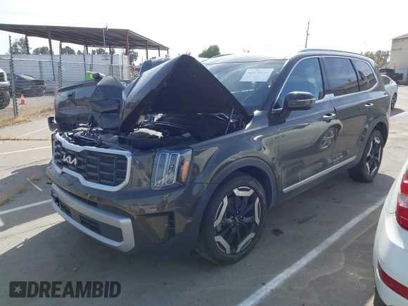 2023 Kia Telluride S with VIN 5XYP6DGC0PG334800, listed as a IAAI auction lot 42078611 with 27,486 mi miles and . Bid and sale history available at DreamBid. Image 17.