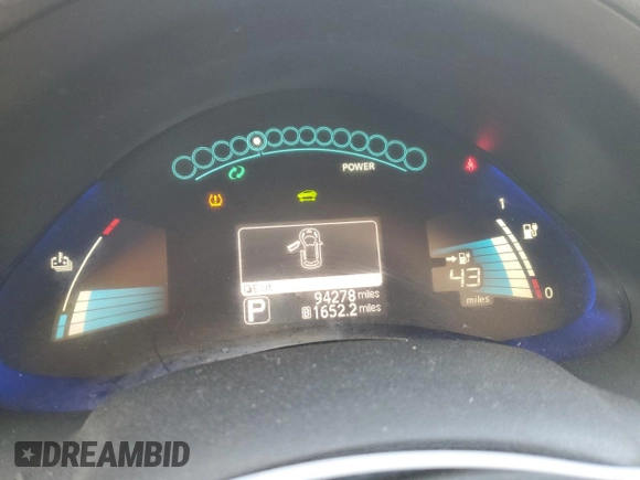 2016 Nissan LEAF S with VIN 1N4BZ0CP9GC314557, listed as a Copart auction lot 46892345 with 94,278 mi miles and Salvage Title. Bid and sale history available at carsss.com. Image 9.