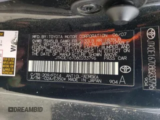 2008 Scion tC Spec with VIN JTKDE167080233796, listed as a Copart auction lot 71033144 with 126,925 mi miles and Clean Title. Bid and sale history available at carsss.com. Image 12.