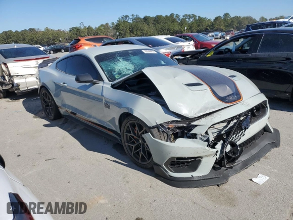 2021 Ford Mustang Mach 1 with VIN 1FA6P8R08M5552061, listed as a Copart auction lot 82644414 with 0 mi miles and Salvage Title. Bid and sale history available at carsss.com. Image 4.