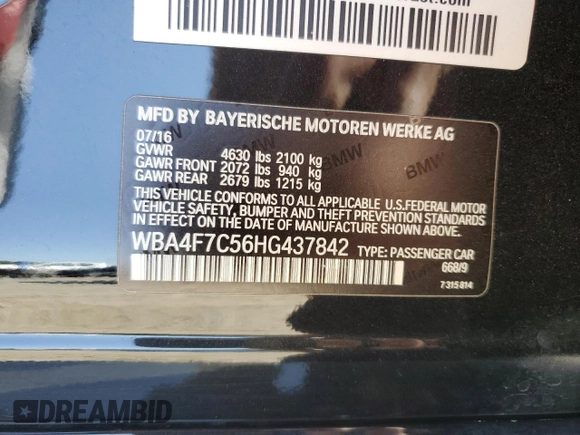 2017 BMW 4 Series 430i с VIN WBA4F7C56HG437842, выставлен на аукционе Copart как лот 62889695 с пробегом 99 170 миль миль и Списание • Salvage title. История ставок и продаж доступна на DreamBid. Изображение 12.