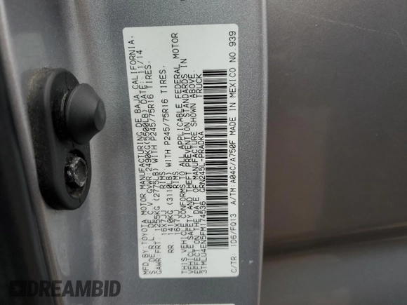 2015 Toyota Tacoma with VIN 3TMLU4EN5FM174536, listed as a Copart auction lot 55487615 with 131,695 mi miles and Clean Title. Bid and sale history available at DreamBid. Image 13.