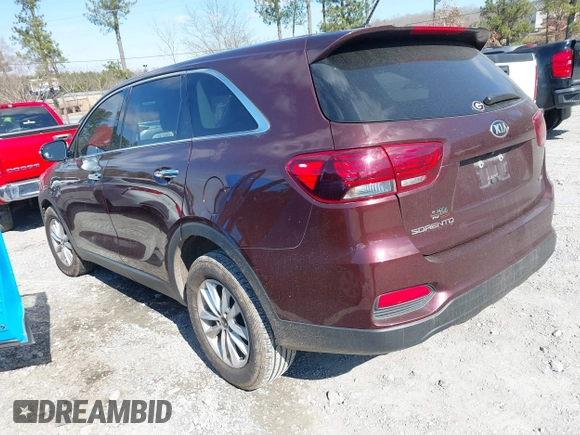 2020 Kia Sorento LX with VIN 5XYPG4A36LG641971, listed as a IAAI auction lot 41628259 with 108,717 mi miles. Bid and sale history available at carsss.com. Image 3.