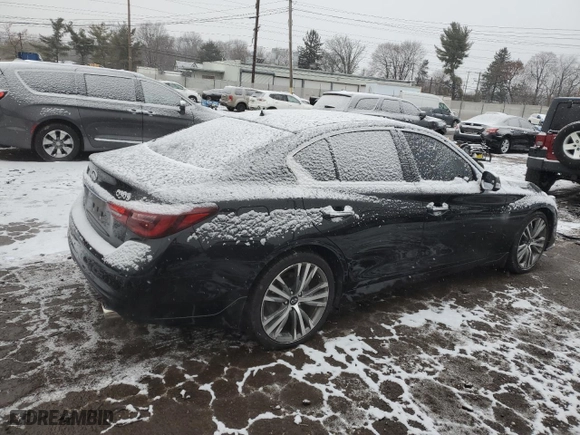 2020 Infiniti Q50 3.0t LUXE with VIN JN1EV7AR5LM257295, listed as a Copart auction lot 88443445 with 38,523 mi miles and Salvage Title. Bid and sale history available at carsss.com. Image 3.