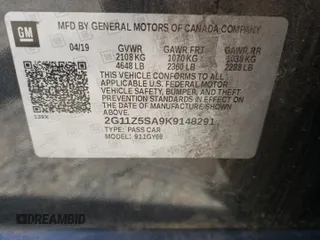2019 Chevrolet Impala LT with VIN 2G11Z5SA9K9148291, listed as a Copart auction lot 55526175 with 126,687 mi miles and Clean Title. Bid and sale history available at DreamBid. Image 12.
