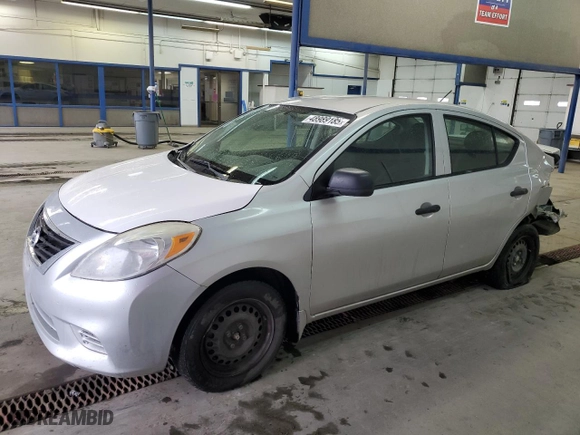 2014 Nissan Versa S Plus with VIN 3N1CN7AP2EL826283, listed as a Copart auction lot 48989185 with 130,955 mi miles and Salvage Title. Bid and sale history available at carsss.com. Image 1.