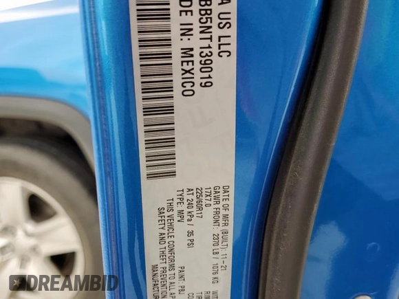 2022 Jeep Compass Latitude z VIN 3C4NJCBB5NT139019, wystawiony jako Copart lot #57121185 z przebiegiem 30 894 mil mil oraz Nie do naprawy • Non repairable. Historia ofert i sprzedaży dostępna na DreamBid. Obrazek 13.