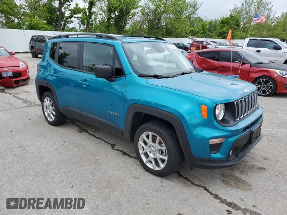 2022 Jeep Renegade Latitude with VIN ZACNJDB14NPN73109, listed as a Copart auction lot 55473465 with 17,022 mi miles and Salvage title. Bid and sale history available at DreamBid. Image 4.