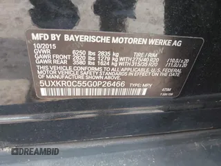 2016 BMW X5 xDrive35i z VIN 5UXKR0C55G0P26466, wystawiony jako IAAI lot #42005793 z przebiegiem 200 889 mil mil oraz . Historia ofert i sprzedaży dostępna na DreamBid. Obrazek 9.