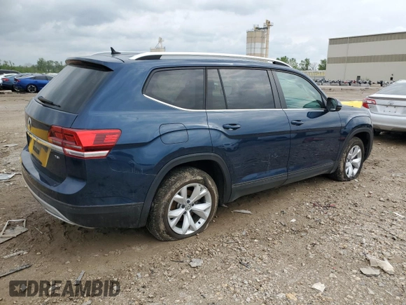 2018 Volkswagen Atlas SE with VIN 1V2DP2CA1JC592679, listed as a Copart auction lot 54727595 with 143,310 mi miles and Salvage title. Bid and sale history available at DreamBid. Image 3.