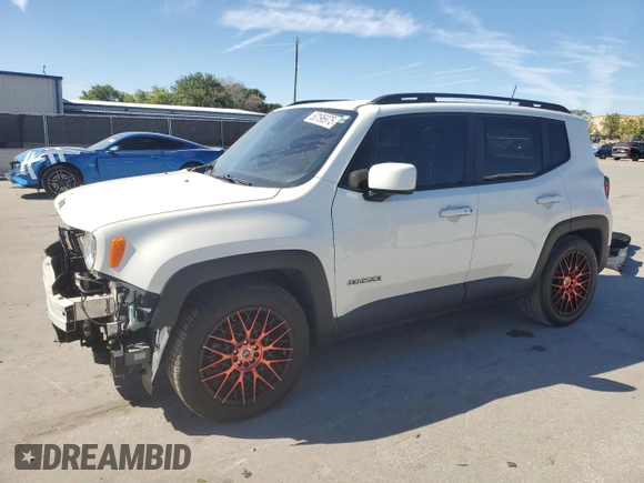 2017 Jeep Renegade Latitude with VIN ZACCJABB7HPG43613, listed as a Copart auction lot 50196975 with 107,434 mi miles and Salvage Title. Bid and sale history available at carsss.com. Image 1.