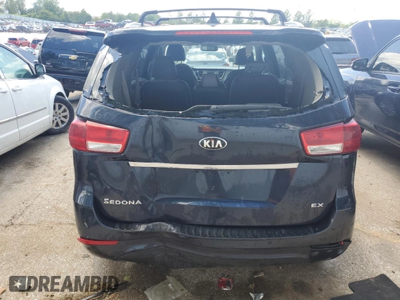 2015 Kia Sedona SX with VIN KNDMC5C14F6025113, listed as a Copart auction lot 53763484 with 91,406 mi miles and Salvage Title. Bid and sale history available at carsss.com. Image 6.