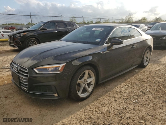 2019 Audi A5 Coupe Premium with VIN WAUSNAF57KA079941, listed as a Copart auction lot 79294184 with 72,259 mi miles and Salvage Title. Bid and sale history available at carsss.com. Image 1.