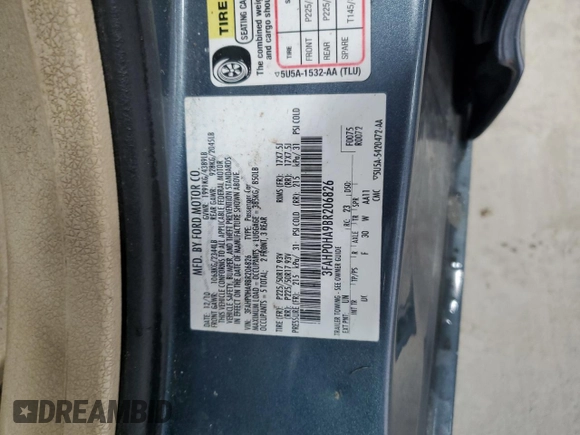 2011 Ford Fusion SE with VIN 3FAHP0HA9BR206826, listed as a Copart auction lot 52961045 with 149,595 mi miles and Salvage Title. Bid and sale history available at carsss.com. Image 13.
