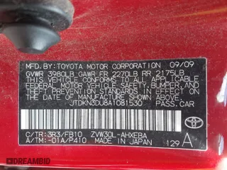 2010 Toyota Prius II with VIN JTDKN3DU8A1081530, listed as a IAAI auction lot 41944729 with 192,741 mi miles. Bid and sale history available at carsss.com. Image 9.