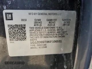 2019 Chevrolet Malibu LT with VIN 1G1ZD5STXKF106531, listed as a Copart auction lot 42432905 with 100,186 mi miles and Salvage Title. Bid and sale history available at DreamBid. Image 14.