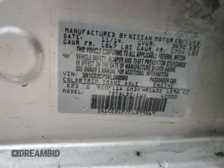 2015 Nissan Note S with VIN 3N1CE2CP7FL399569, listed as a Copart auction lot 58712605 with 131,049 mi miles and Salvage title. Bid and sale history available at DreamBid. Image 13.