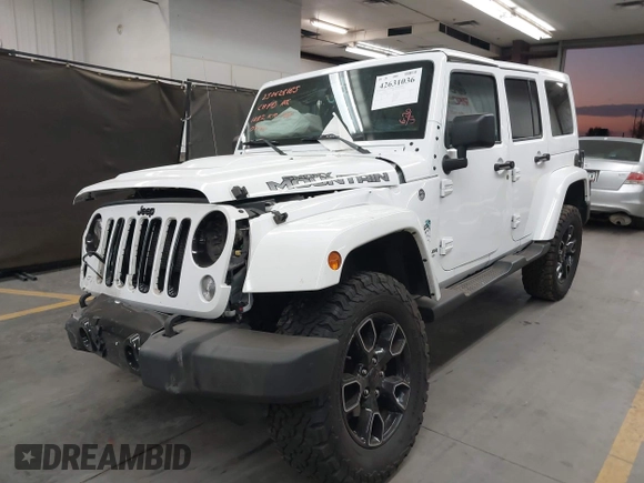 2017 Jeep Wrangler Unlimited Sahara with VIN 1C4BJWEG2HL700840, listed as a IAAI auction lot 42631036 with 60,610 mi miles and . Bid and sale history available at DreamBid. Image 17.