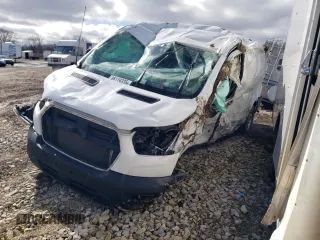 2023 Ford Transit Cargo with VIN 1FTYE1Y80PKA95744, listed as a Copart auction lot 46119335 with Not Provided miles and Salvage Title. Bid and sale history available at carsss.com. Image 1.