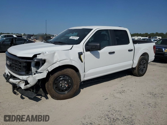 2024 Ford F-150 STX with VIN 1FTEW2K57RKD19468, listed as a Copart auction lot 73657674 with 5,055 mi miles and Salvage Title. Bid and sale history available at carsss.com. Image 1.