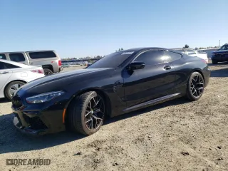 2020 BMW M8 with VIN WBSAE0C02LCD60550, listed as a Copart auction lot 89005755 with 27,800 mi miles and Salvage Title. Bid and sale history available at carsss.com. Image 1.