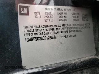 2012 Buick LaCrosse Premium 2 with VIN 1G4GF5G30CF126558, listed as a Copart auction lot 45188185 with 0 mi miles and Non Repairable. Bid and sale history available at carsss.com. Image 13.