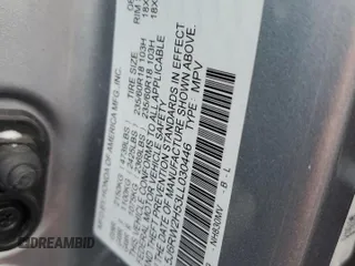 2020 Honda CR-V EX with VIN 5J6RW2H53LL030446, listed as a Copart auction lot 47851915 with 41,545 mi miles and Salvage Title. Bid and sale history available at DreamBid. Image 13.