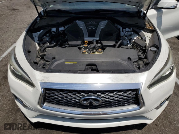 2018 Infiniti Q50 Luxe with VIN JN1EV7APXJM350096, listed as a Copart auction lot 59754334 with 46,798 mi miles and Salvage title. Bid and sale history available at DreamBid. Image 11.