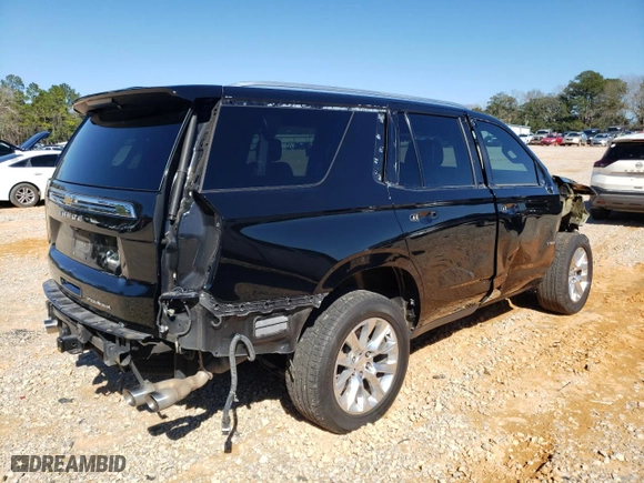 2021 Chevrolet Tahoe Premier with VIN 1GNSKSKD7MR269488, listed as a Copart auction lot 46698135 with 79,909 mi miles and Salvage Title. Bid and sale history available at carsss.com. Image 3.