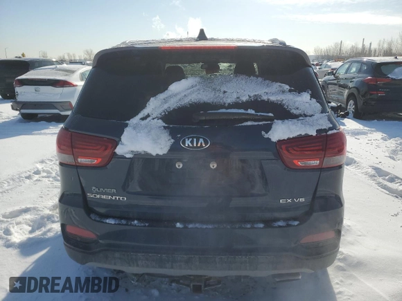 2019 Kia Sorento EX V6 with VIN 5XYPHDA53KG492075, listed as a Copart auction lot 46924185 with 155,982 mi miles and Salvage Title. Bid and sale history available at carsss.com. Image 6.
