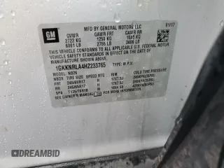 2017 GMC Acadia SLE with VIN 1GKKNRLA4HZ233765, listed as a Copart auction lot 56542895 with 185,323 mi miles and Salvage title. Bid and sale history available at DreamBid. Image 14.