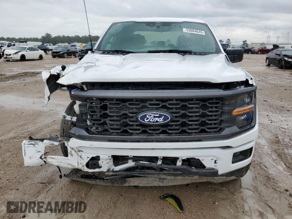2024 Ford F-150 STX with VIN 1FTEW2KP9RKF20192, listed as a Copart auction lot 53884645 with 743 mi miles and Salvage Title. Bid and sale history available at carsss.com. Image 5.