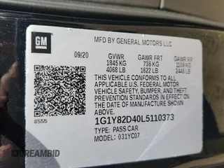 2020 Chevrolet Corvette 3LT with VIN 1G1Y82D40L5110373, listed as a Copart auction lot 66202144 with 43,121 mi miles and Salvage Title. Bid and sale history available at carsss.com. Image 12.
