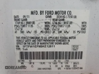 2011 Ford F-150 XL with VIN 1FTFW1EF9BKE12811, listed as a Copart auction lot 50792495 with 148,616 mi miles and Clean Title. Bid and sale history available at DreamBid. Image 12.