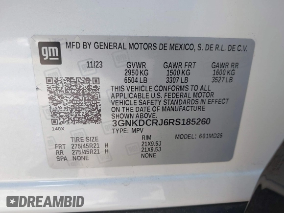 2024 Chevrolet Blazer EV eAWD RS z VIN 3GNKDCRJ6RS185260, wystawiony jako IAAI lot #41277933 z przebiegiem 5 664 mil mil oraz . Historia ofert i sprzedaży dostępna na DreamBid. Obrazek 9.