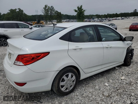 2013 Hyundai Accent GLS with VIN KMHCT4AE8DU554192, listed as a Copart auction lot 56010635 with 57,473 mi miles and Salvage title. Bid and sale history available at DreamBid. Image 3.